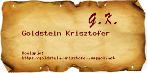 Goldstein Krisztofer névjegykártya